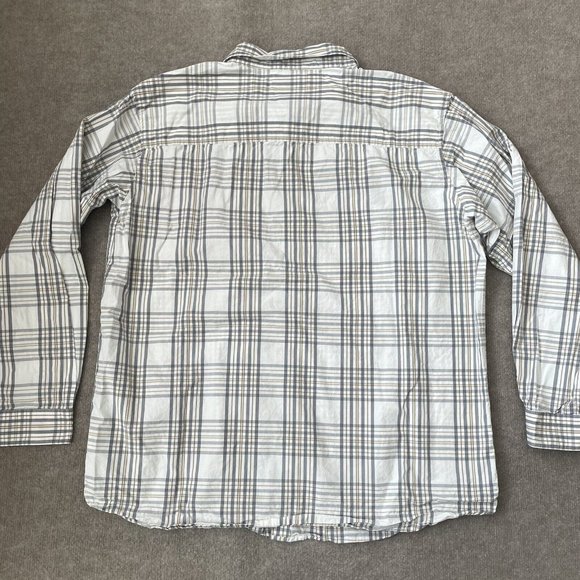 Columbia Shirt Mens XXL Plaid Button Down 100% Cotton Office Casual Gray Tan - Picture 8 of 8